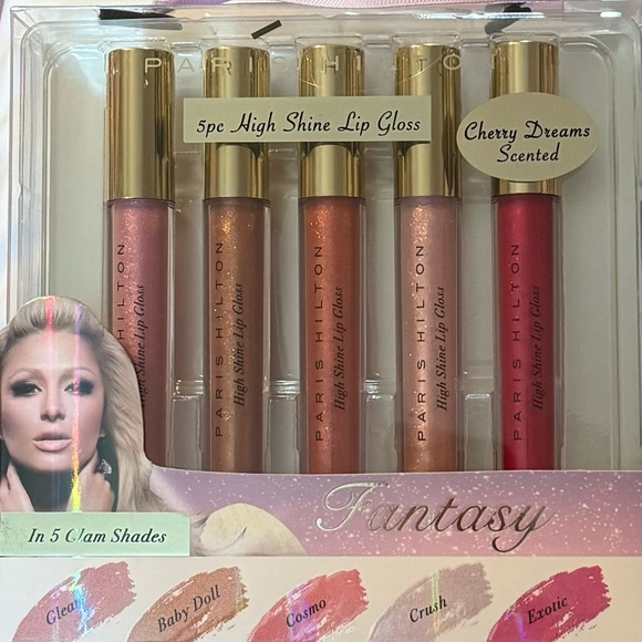 Paris Hilton 5pc High Shine Lip Gloss”Cherry Dreams Scented - Picture 1 of 3